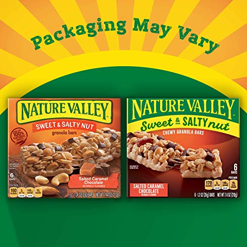Image of Nature Valley Granola Bars, Sweet Salty Nut, Salted Caramel Chocolate, 6 ct, 7.2 OZ