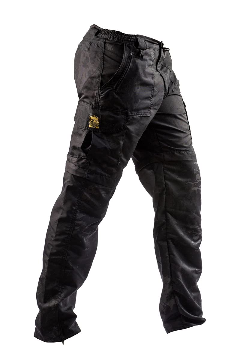 BRK Men's Convertible Fishing Pants Camo Dark Green L