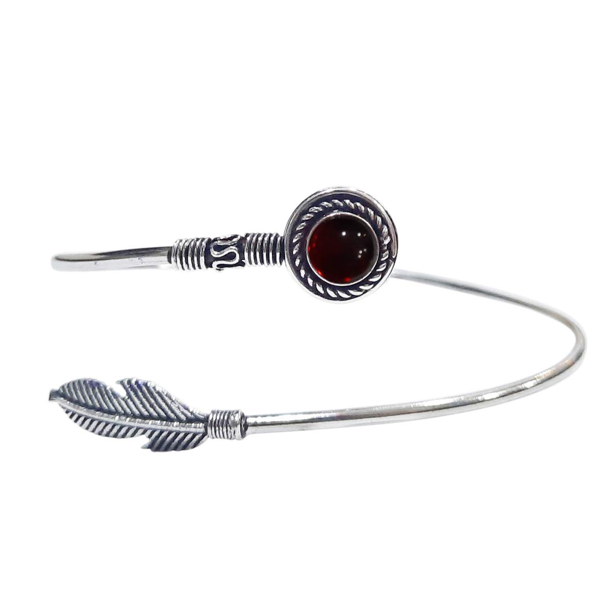Shubhanjali Ruby Feather Kada Anklets for Women | Fashion Stretchable Free Size Silver Payal for Gilrs | Adjustable Natural Stone Oxidised Jewellery Gift for Wife | Reiki Crystal Healing Anklet (B08WJ27G75) Amazon Price History, Amazon Price Tracker