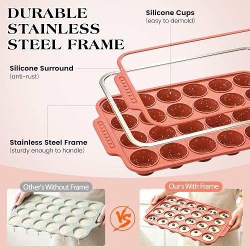 Image of Silicone Muffin Pans for Baking with Metal Reinforced Frame