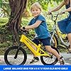 Bueuwe 16 Inch Balance Bike for Big Kids Aged 4 5 6 7 8 and 9 Years Old Boys Girls,Large No Pedal Training Bicycle, Adjustable Seat, Pneumatic Tires, Quick Assembly