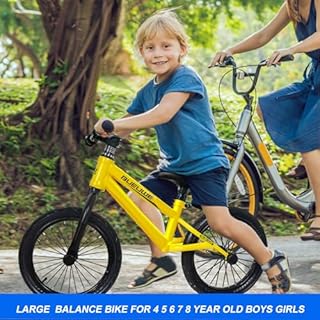 Bueuwe 16 Inch Balance Bike for Big Kids Aged 4 5 6 7 8 and 9 Years Old Boys Girls,Large No Pedal Training Bicycle, Adjustable Seat, Pneumatic Tires, Quick Assembly
