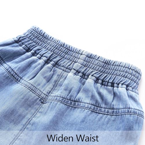 Kids Boys Girls Jeans Pants Soft Stretchy Summer Denim Trousers Tapered Leg Loose Fit Cargo Joggers3