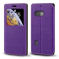 Coque Doro Aurora A10 Senior-Coque À Rabat En Cuir Pu Avec Fenêtre Visible Et Aimant Invisible Compatible Avec Doro 1880 4g Etui Intelligent A Affichage Clair Bleu L1001 Coque Doro 1880