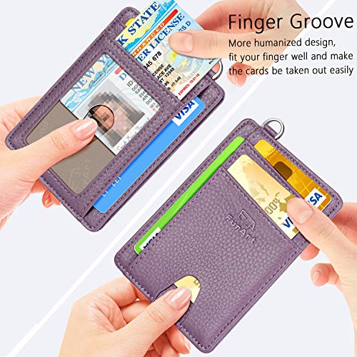 FurArt Slim Minimalist Wallet, Front Pocket Wallets, RFID Blocking, Credit Card Holder for Men-Lavender3