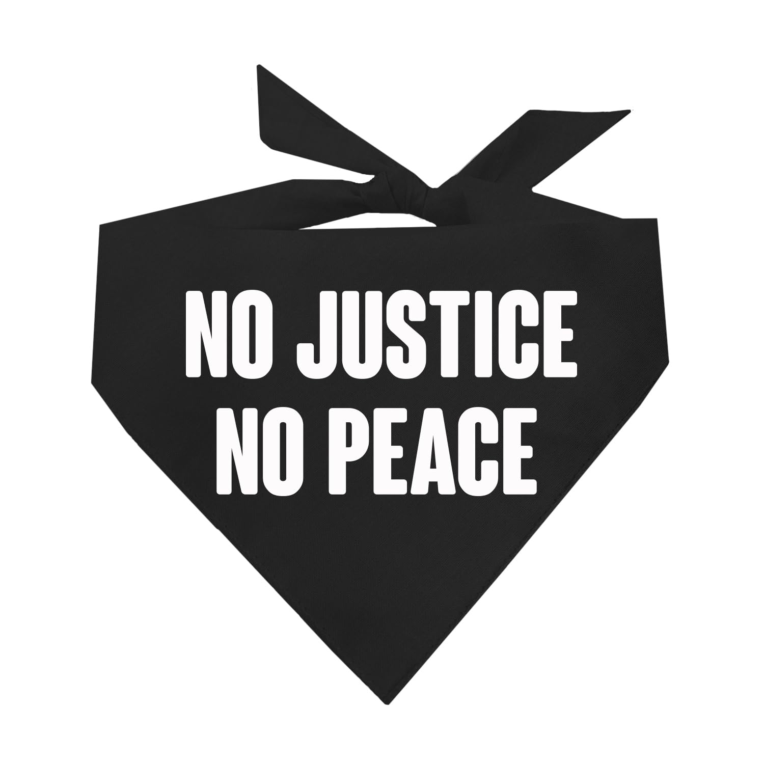 No Justice No Peace Fight Racism Protest Dog Bandana (Black, OS 256)