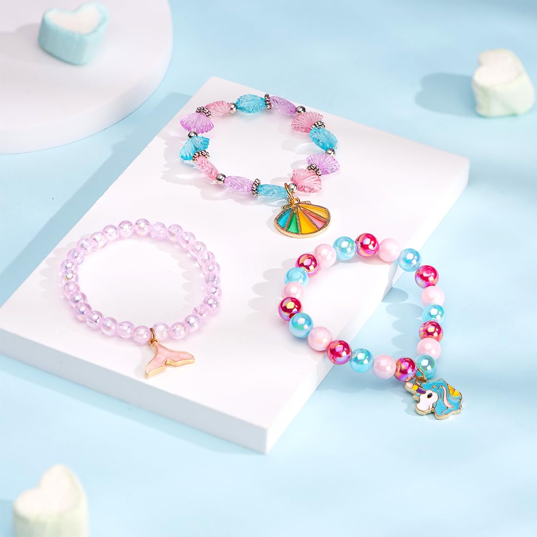 3pcs Charm Beads Bracelet Combo for Girls Birthday