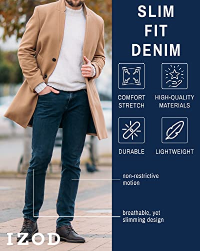 IZOD Men's Slim Fit Jeans - Breathable Cotton Non-Restrictive Comfort Durable Stretch Jeans - Stylish Denim Jeans for Men2