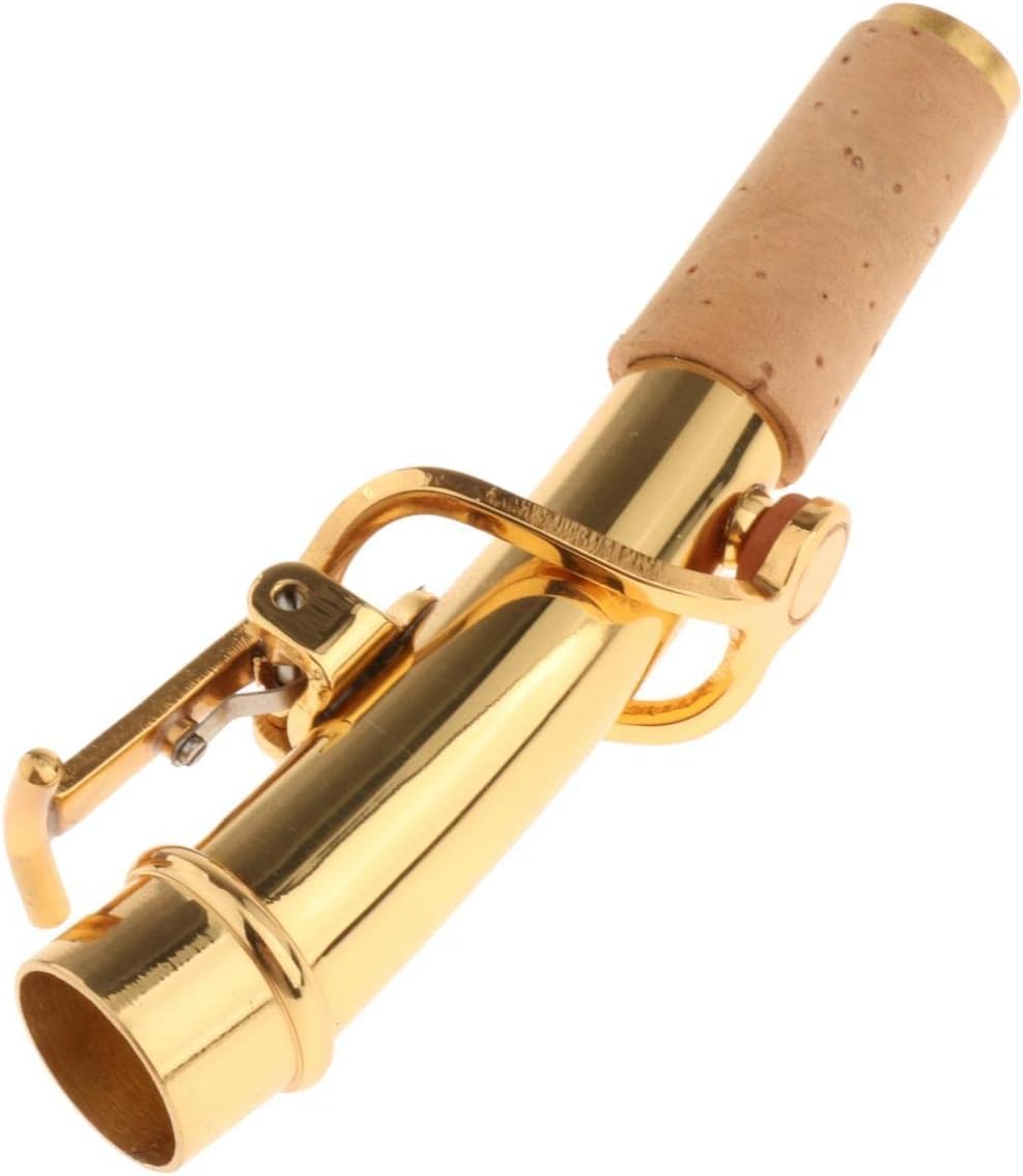 真鍮製ゴールドメッキサクソフォンベンディングネック ソプラノサックス用アクセサリーパーツ 交換用ネック 3.86インチ