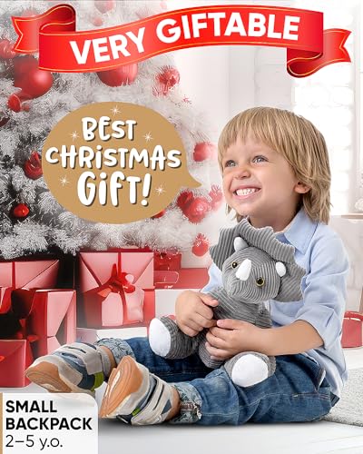 image for Naturally KIDS Small Dinosaur Backpack - Triceratops Dinosaur Toys for