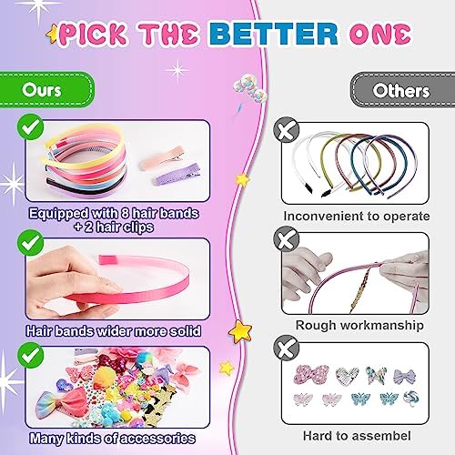 Girl Toys Age 3-12,Topunny Headband Making Kit Hair Accessories for Girls Toys for 3-12 Year Old Girls DIY Crafts for Kids 6-8 Birthday Gifts for 3-12 Year Old Girls 6 51Hct2UX+zL. AC