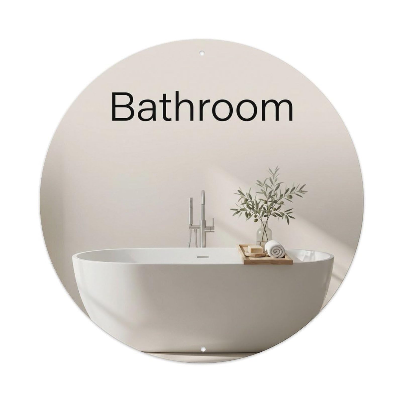 Yrnq Vintage Style Bathroom Nordic Spa Bathroom Decor Vintage Metal Tin Sign Plaque Wall Decor For Cafe, Club, Garden Round Metal Poster 8X8inch