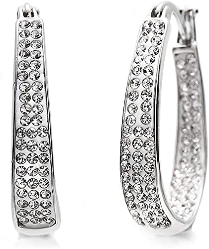 フープ ピアス パヴェ スワロフスキー ティアドロップ型 リアーナ ジュエリー 《ギフトラップ・ギフトバック 付 》