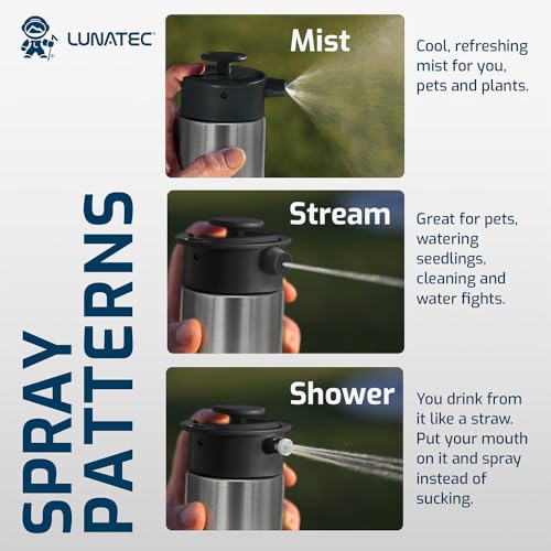 Botella de Agua Pulverizadora Aislada Lunatec® - Mister personal presurizado, ducha de campamento y botella deportiva todo en uno sin BPA miniatura 4