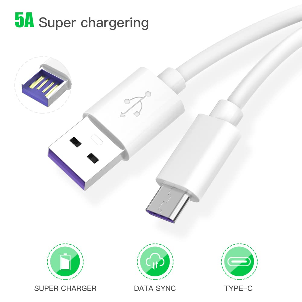 Short USB to USB C Cable USB A to USB C 5A Fast Charging Type C Fast Charger Cord Compatible with Samsung Galaxy S23 S23+ S22 S21 S20, Note 20 10 10+ 9 8, A80 A70 A50 A40 [4-Pack, 1ft]