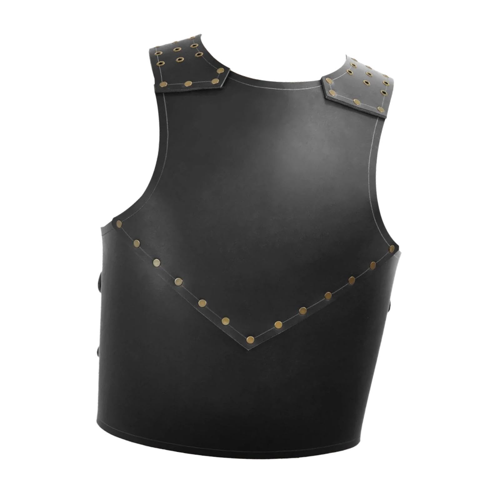 UxicRuya Medieval Chest Armor Adjustable Vest Armour for Cosplay Fancy Dress Halloween, Black