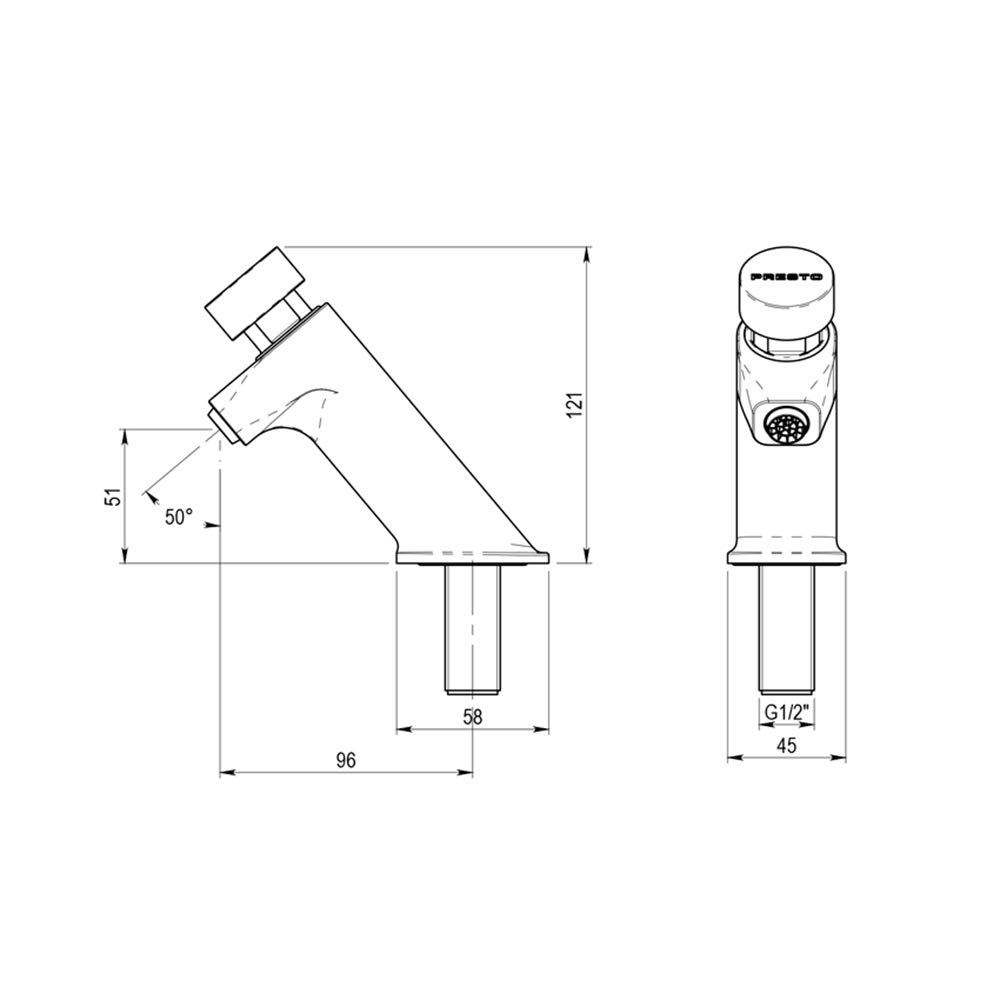 Presto XT LI (f) ps 26232 grifo temporizado lavabo un agua instalación sobre repisa cromo