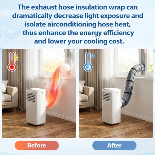 Image of Tlswshsy Oxford Cloth Air Conditioner Hose Cover, Insulated AC Hose Sleeve with 4 Adjustable Buckles, Portable Air Conditioner Exhaust Wrap for 5''-5.9 inch Diameter Exhaust Duct Vent (Dark Gray)