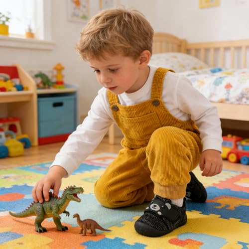Image of FEETCITY Baby Walking Shoes Wide Baby Shoes Boys Girls Infant Sneakers Crib Shoes Breathable Toddler Barefoot Shoes Slip On Shoes
