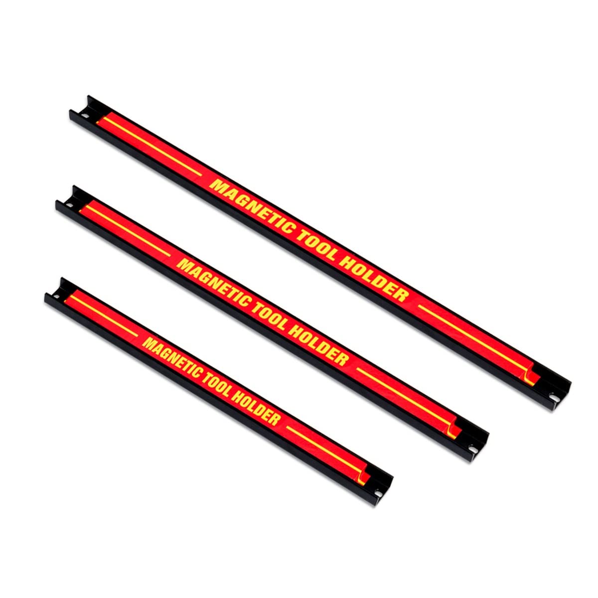 GIANTEX Lot de 3 Barres Magnétiques pour Outils, Barre Aimantée Puissant, Porte-Outils Mural pour Maison Garage Atelier (Lot de 3, Différentes Tailles)