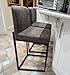 PHI VILLA Grey Bar Stools Set of 4 - Counter Height 24'' Bar Stool Pu Leather Kitchen Modern Bar Chairs, Bar Stools with Back