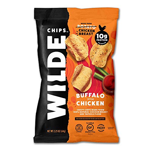 Chicken Chip Variety by Wilde Chips, Nashville Hot, Buffalo, Jalapeno, Thin and Crispy, High Protein, Keto, 2.25oz Bag (3 Count)