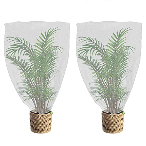 Garden Netting Barrier, 2 Pcs Bird Deer Netting Mesh, Fruit Tree Netting with Drawstring, Plant Protect Cover Bag for Blueberry Bushes Vegetable Flower(No Zipper)