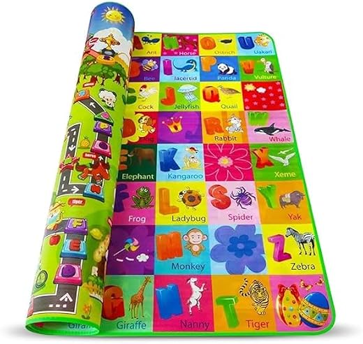 EXPORTTANZA Alphabet Play Mat Double Sided Water Proof, Learning Floor Carpet Gym Mat for Crawling Baby/Infant/Toddler & K...