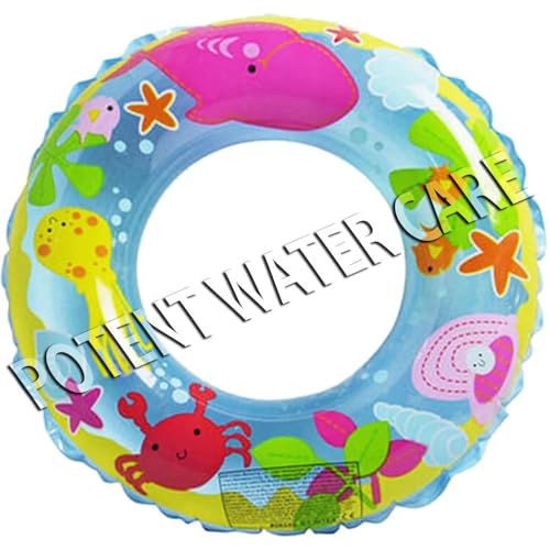 Image of Fish Print Inflatable Swimming Ring for Toddlers | Cute Anti-Flip Water Safety Baby Floater |Swim Float for Kids | Durable Multicolour PVC Tube for Pool, Beach & Summer Fun- Pack of 1