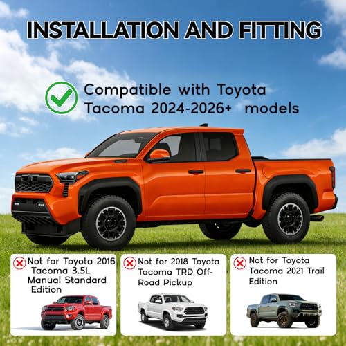 NDTZEI Mud Flaps Compatible with 2024 2025 2026 Toyota Tacoma,No Drilling Front and Rear Splash Guards for Tacoma Accessories,4PCS All-Weather Protection Fender Flares by NDTZEI - Used condition - Image 2