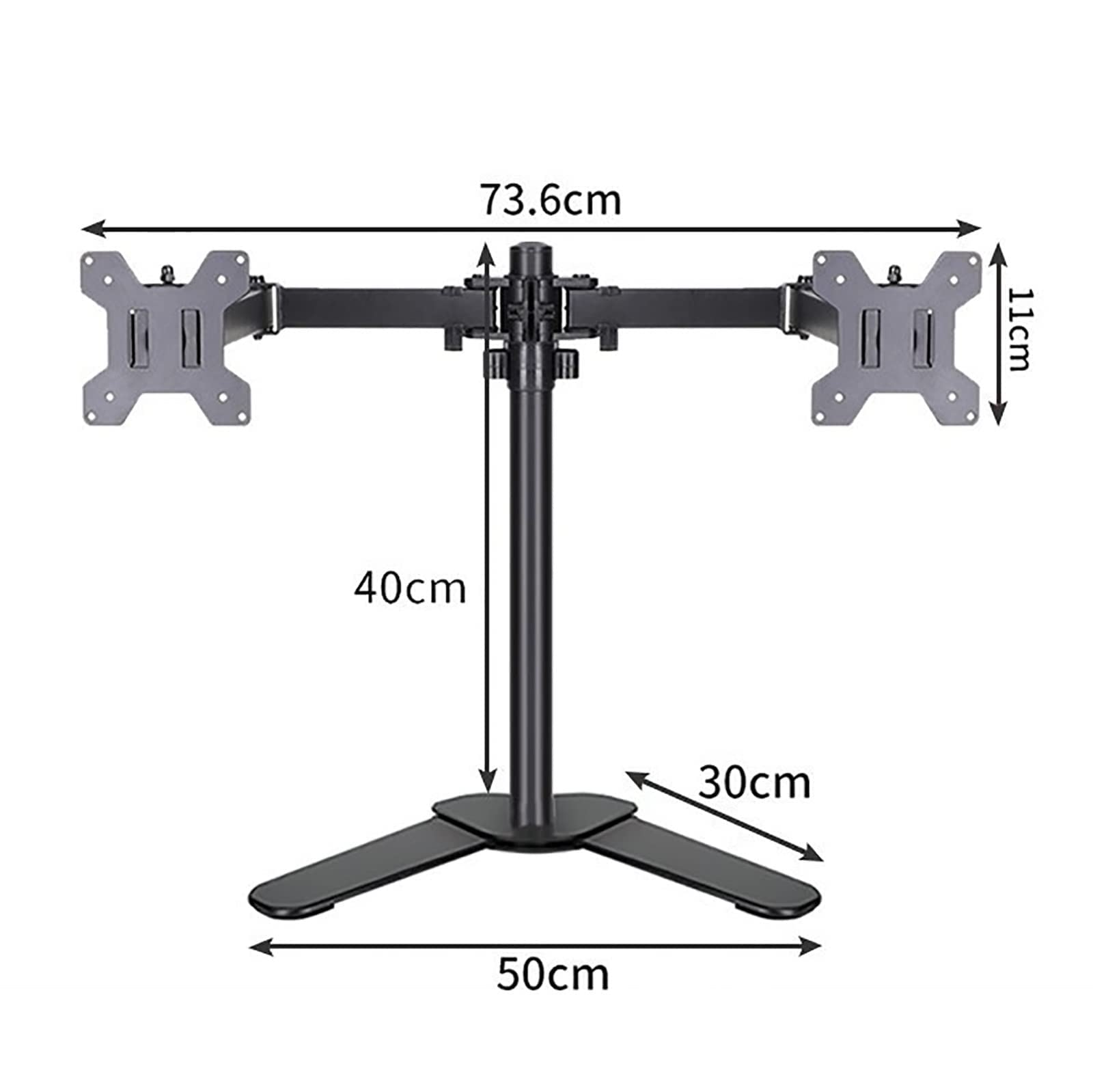 HYJYGM Tabella Top TV Stand, Supporto a Doppio Monitor, Bracci Completamente Regolabili per impieghi, Contiene 2 schermi, misurano Uno Schermo Piatto da 10-27 Pollici, Max Vesa 100x100mm (Nero)
