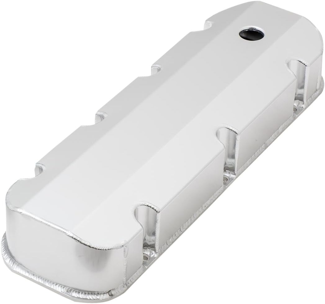 JM8092-8CA Clear Anodized Tall Fabricated Racing Valve Cover with Rail (Short Bolt with Breather Hole)