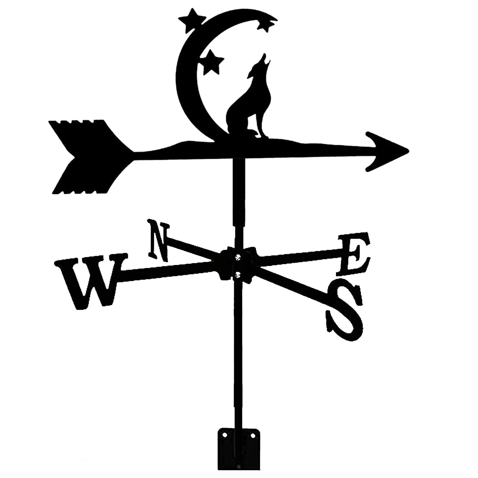 TAXXII Metal Outdoor courtyard weather vane wrought iron Iron Wind Vane Stainless Steel Yard Weather Direction Indicator weathercock Measuring Tool