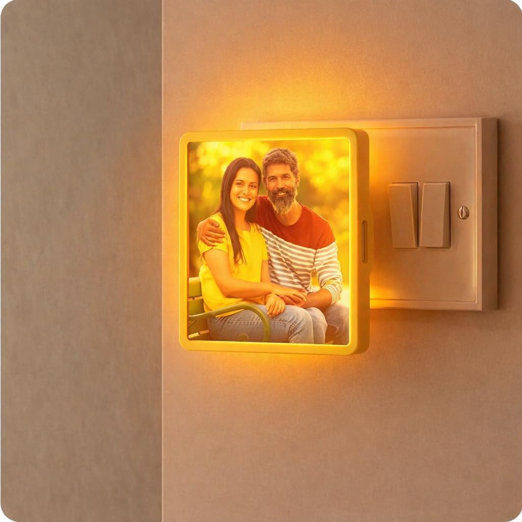 EVOTECH Customized Night Lamp, Photo Lamp | Custom LED Lamp with Photo, 4 x 4 Inch | Plug-in AC Power | Personalized Gift for Birthday, Anniversary, Couple, Home Décor, Dim Light (Light Yellow)-image-48
