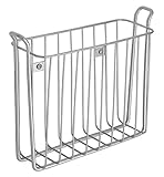 iDesign Classico Wall Mount Newspaper and Magazine Rack for Bathroom - Silver