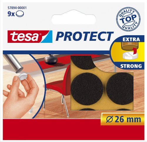 Price comparison product image tesa UK Protect Anti Scratch Self Adhesive Felt,  26 mm - Brown