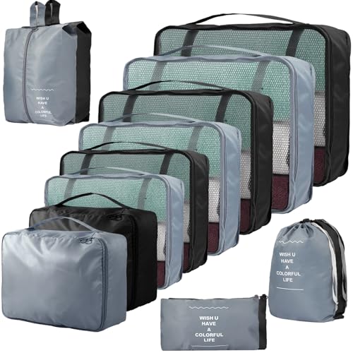 14-teilige Zweifarbige Koffer Organizer, Kofferorganizer Reisezubehör – Packwürfel, Packing Cubes & Packtaschen, Ordnungssystem für Koffer bei Urlaub & Reisen