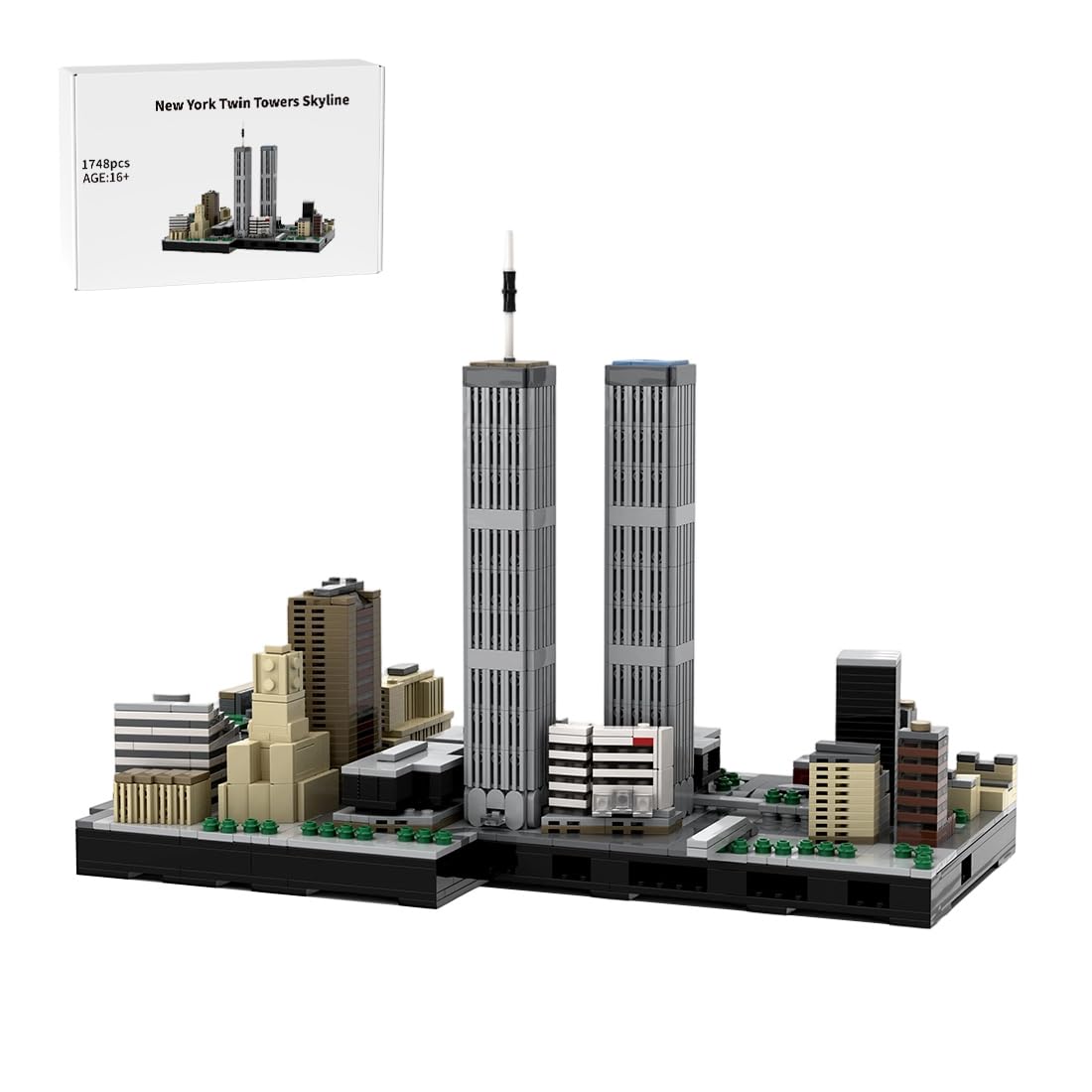 1/2000 Twin Towers Architecture Skyline Building Blocks Set 1748PCS