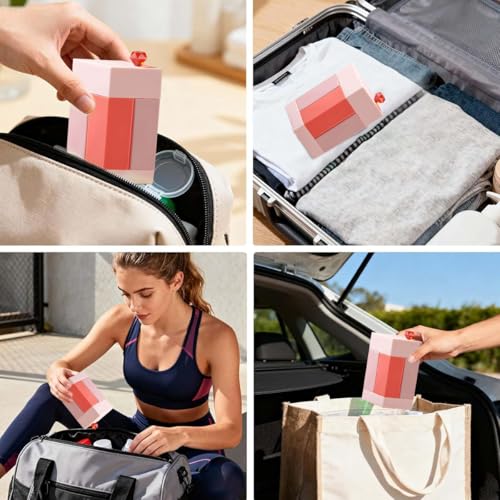 Image of MAYCREATE 4 in 1 Travel Dispenser Bottle Reusable Travel Toiletry Bottles Kit, Leak-Proof Refillable Containers for Storing Shampoo Shower Gel, Toiletries Bottle for Gym, Business Trip