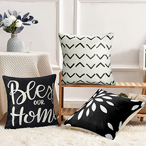 Nero Federe Cuscini 40X40 Copricuscini Divano Lino...