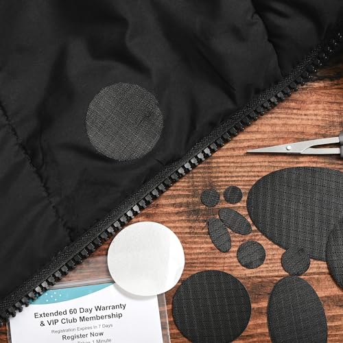 aZengear Repair Patches - Waterproof, Self-Adhesive, Tear-Cold-Heat-Resistant Nylon Polyester Fix Puffer Coats, Gear, Tents (11 Pieces, Solid Black)