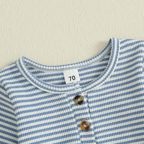 Murnouche Newborn Baby Boy Clothes Coming Home Outfit Ribbed Romper with Hat Bodysuit Jumpsuit4