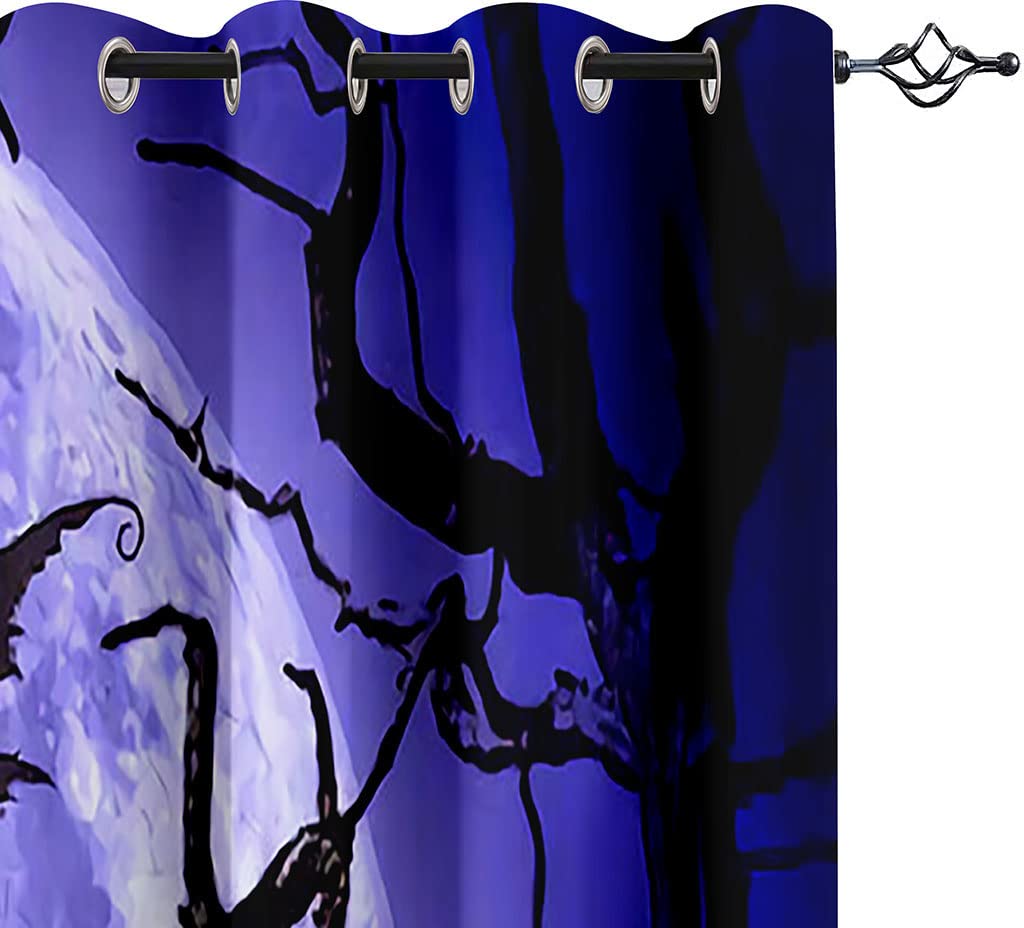 Cortinas Opacas para Salon Moderno - Cortinas Termicas Aislantes con Ollaos - Dormitorio Cocina Decoracion - 3D Ángel De La Luna, 2 Piezas 280 X 260 Cm（An X Al）