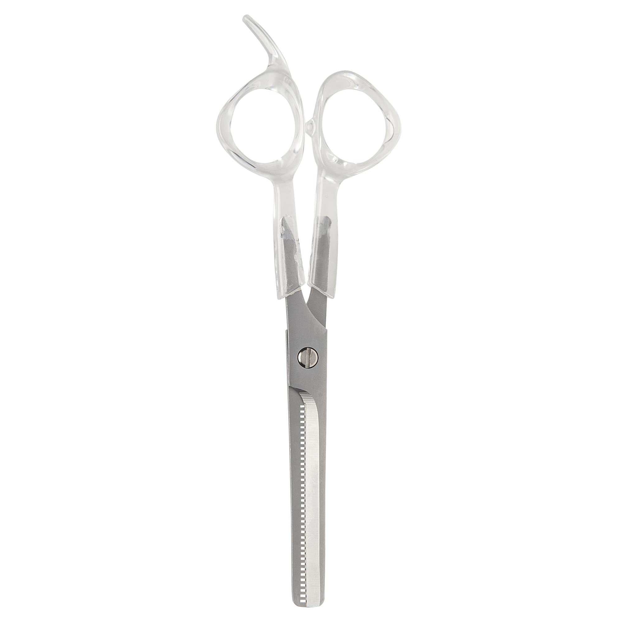 Professional Venture 5.75" 30-Tooth Easy Hair Thinning & Texturizing Shears in Clear & Matte Silver Japanese Steel Scissors with Beveled Blade for New Salon Stylist & DIY Home Use