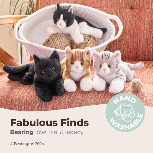 Image of Bearington Cleo Siamese Cat Plush Toy - 15 inch Realistic Stuffed Cat with Soft Fur, Weighted Paws and Lifelike Details - Cuddly Soft Plushies for Girls, Kids, and Kitten Lovers - Gift for Play or Display