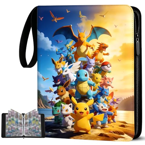 Sammelkarten Album 50 Seiten 900 Karten Sammelalbum PU Sammelmappe Karten Ordner Heft Tragbarer Wasserdichter Kartenhalter Sammelheft Geschenk für Kinder (900)