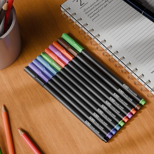 Image of Linc Fineliner Marker Pens, 0.4 mm (Multicolor, Pack of 10)