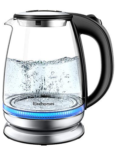 Elechomes Glass Electric Kettle, 1.8 Liter Water Kettle with Auto Shut-Off & Boil-Dry