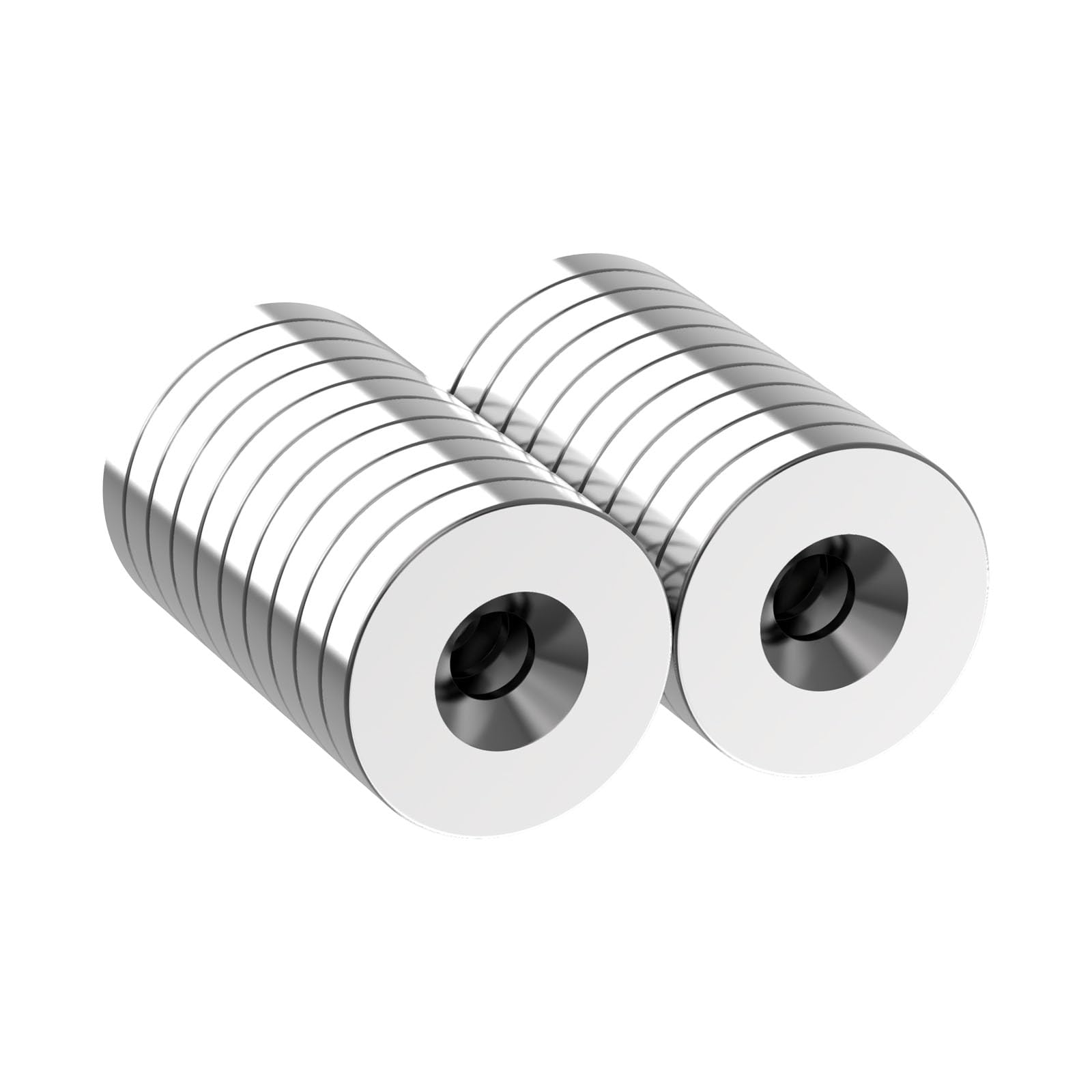 Strong 1/2 Inch N42 Countersunk Magnet - 1/2" D x 1/8" H - 40 Pack with #4 Screw Countersunk Hole, Super Powerful Neodymium Mounting Magnets for Tool, Craft and Cabinet, Rare Earth Ring Magnets — Amazon image 6