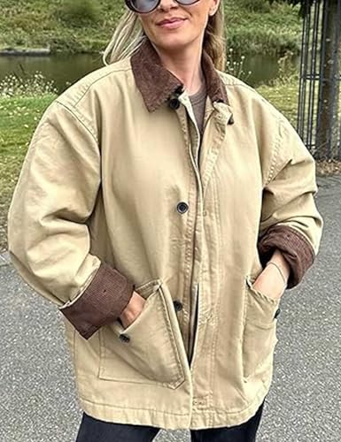 Womens Jacket Button Down Lightweight Utility Anorak Coat Cargo Jacket Trendy Outwear with Pockets4